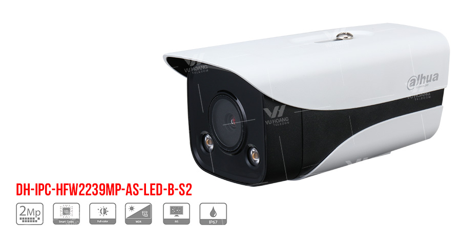 Camera IP Full-Color 2MP DAHUA DH-IPC-HFW2239MP-AS-LED-B-S2 giá rẻ